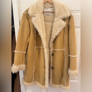 Cozy faux suede shearling coat
